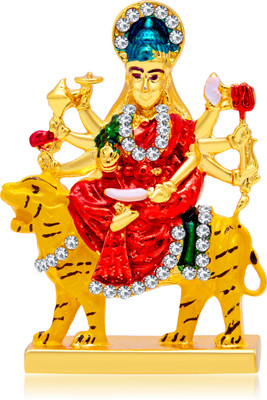 

Kulin Goddess Maa Durga Idol For Car Dashboard | Home Decor | Gifting Decorative Showpiece - 4 cm(Gold Plated, Multicolor)