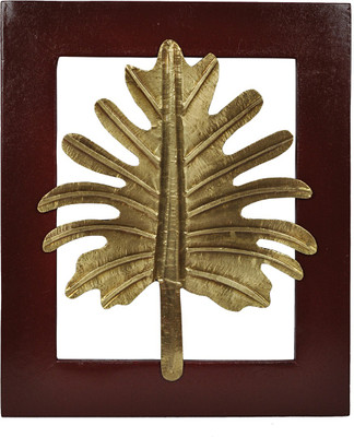 

Lal Haveli Ethnic Wall Decor Golden Leaf Wooden Frame Decorative Decorative Showpiece - 33 cm(Wood, Maroon)