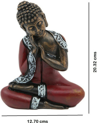 

DivineCrafts Resting Buddha Idol Decorative Showpiece - 20.32 cm(Polyresin, Multicolor)