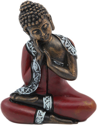 

JaipurCrafts Lord Gautam Buddha Decorative Showpiece - 20.32 cm(Stoneware, Brown, Red)