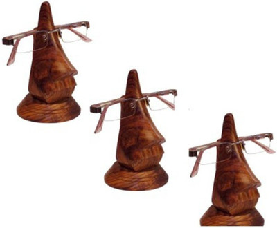 

Onlineshoppee Nose Shape Spec Holder Set Of 3 Decorative Showpiece - 16.51 cm(Wooden, Brown)