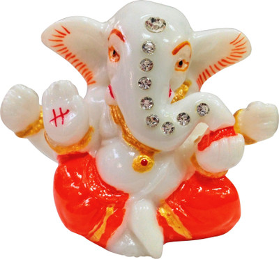 Bulb Centre Hindu God Idol Ganesh Marble Temple for Car Dashboard (Small) Showpiece - 5 cm(Ceramic, Multicolor) available at flipkart for Rs.323