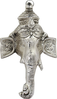 

Soujanya Trunk Ganesh Decorative Showpiece - 22 cm(Aluminium, Silver)