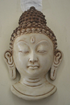 

Collectible India 10" Large Buddha Face Metal Hand Carved Wall Hanging Sculpture Decorative Showpiece - 25 cm(Ceramic, Multicolor)