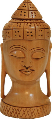 

Craft International Buddha Head Statue - 5 Inch Decorative Showpiece - 10.5 cm(Wooden, Brown)