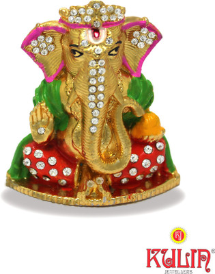 

Kulin God Ganesh | Ganpati | Lord Ganesha Idol - Statue | Gifting | Car Dashboard | Home Decor Decorative Showpiece - 6 cm(Gold Plated, Multicolor)
