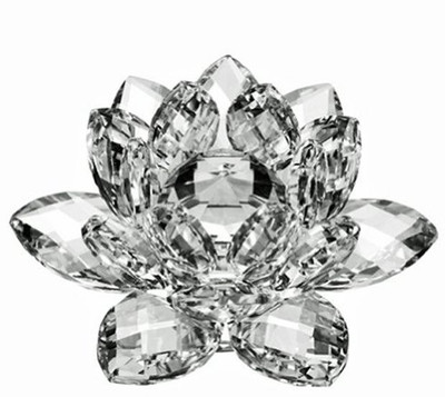 AA Crystal Lotus Flower Crystal Lotus Flower Decorative Showpiece - 4 cm(Glass, White)
