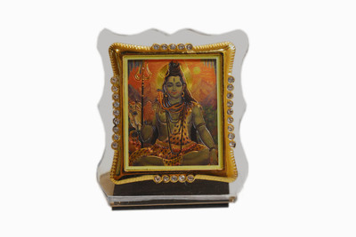 

Fragrance Concoction Shiva gold plated car frame Decorative Showpiece - 7.5 cm(Acrylic, Gold)