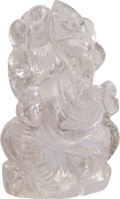 

Natural Gems Crystal Quartz Lord Ganesha Decorative Showpiece - 8.38 cm(Crystal, White)
