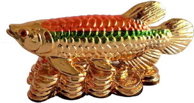

Ripe India Fengshui Arowana Fish for Abundant Wealth & Good Luck Decorative Showpiece - 7 cm(Polyresin, Multicolor)