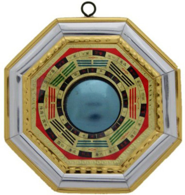 

Subh Store Feng Shui Bagua Mirror Concave for positive energy-15X15 Cm Decorative Showpiece - 15 cm(Wooden, Multicolor)
