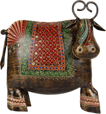 

VarEesha Metallic Cow Decorative Showpiece - 22.86 cm(Cast Iron, Multicolor)