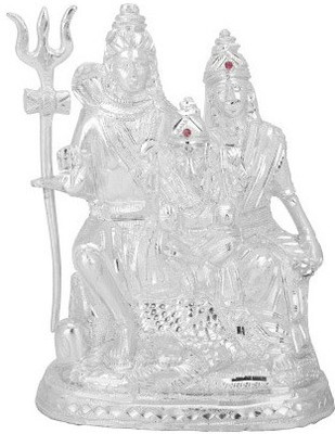 

DivyaMantra Shiv Parivar Idol Decorative Showpiece - 23 cm(Aluminium, White)