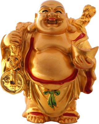 

SIDHIVINAYAK ENTERPRISES Feng Shui Laughing Buddha Decorative Showpiece - 11 cm(Polyresin, Multicolor)