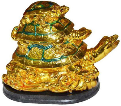 

Varanasi Enterprises feng shui three tiered tortoise for health and wealth Decorative Showpiece - 12 cm(Polyresin, Multicolor)