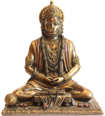 Prachin Hanuman Sitting Decorative Showpiece - 8 cm(Porcelain, Multicolor) Prachin Hanuman Sitting Decorative Showpiece - 8 cm(Porcelain, Multicolor)