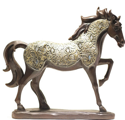 

X-Gift Aramani Horse for office table and home Decorative Showpiece - 27 cm(Polyresin, Multicolor)