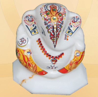 Diviniti Lord Ganesha Decorative Showpiece - 5.5 cm(Ceramic, White) Diviniti Lord Ganesha Decorative Showpiece - 5.5 cm(Ceramic, White)