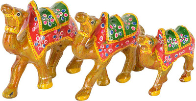 

ALISHA TRADING COMPANY HandPainted Camel Showpiece (Brown, Pack of 3) Decorative Showpiece - 4 cm(Plastic, Multicolor)