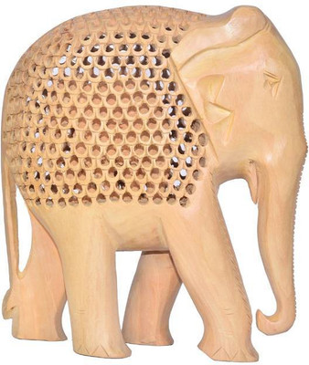

ByCue Wooden Elephant Decorative Showpiece - 20 cm(Wooden, Brown)