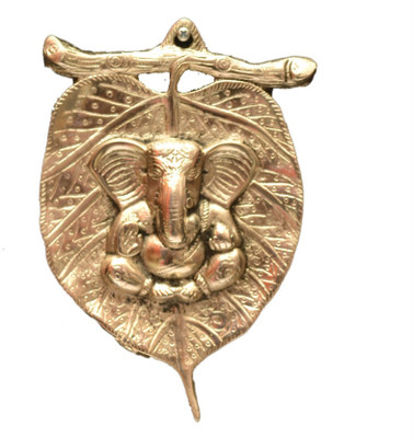 

Creative Gifts Metal Patta Ganesha Wall Hanging White Decorative Showpiece - 20 cm(Aluminium, Gold)