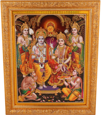 

BM Traders Golden Zari And Frame Of Ram Darbar Decorative Showpiece - 35.56 cm(Wooden, Gold)