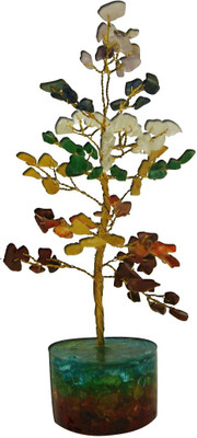 

DivyaMantra Feng Shui Orgone Base Crystal Gem Tree Decorative Showpiece - 19 cm(Crystal, Multicolor)