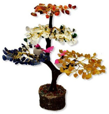 

7 Ocean 7ocean Feng Shui Zemstone Tree Big Size Multi Stone Showpiece (Multi Color) Decorative Showpiece - 20 cm(Stoneware, Multicolor)