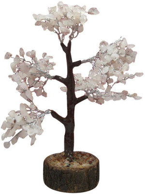 

Creative Gifts Feng Shui Rose Quartz Gem Tree For Love and Relationships Decorative Showpiece - 6 cm(Wooden, White, Black, Multicolor)