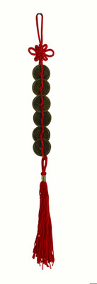 

Pure Life Coin With Red Thread Decorative Showpiece - 35 cm(Bronze, Brown, Red)