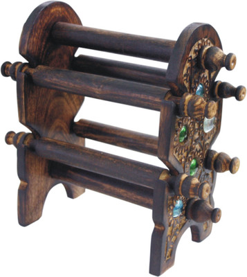 BKDT Marketing Wooden Handicraft Hand Made Beautiful Bangle Stand Decorative Showpiece - 24 cm(Wood, Brown)