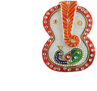 

Chave Marble Ganesh Roli Sindoor Vase with kundan work ( Marble Chopra ) Decorative Showpiece - 2 cm(Stoneware, Multicolor)