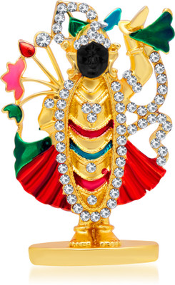 

Kulin Lord Shreenathji | Shrinathji Idol For Car Dashboard | Home Decor | Gifting Decorative Showpiece - 3 cm(Gold Plated, Multicolor)