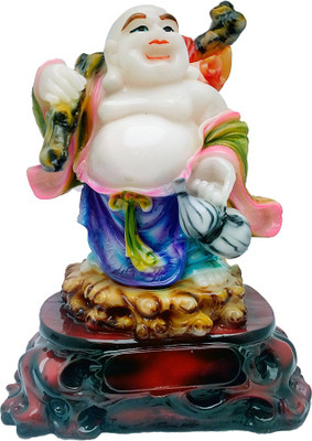

Art N Hub Multicolour Feng Shui Laughing Buddha Handicraft Idol Lord Gautam Buddha Statue Decorative Spiritual Vastu Showpiece Figurine - Religious Gift item & Murti for Mandir / Temple / Home Decor / Office Decorative Showpiece - 35 cm(Earthenware, Multi