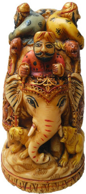 

JaipurCrafts Carved Elephant Shikaar Decorative Showpiece - 12.7 cm(Stoneware, Multicolor)