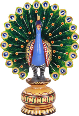 

Adaa Whitewood - Peacock Gold Painted Decorative Showpiece - 15.24 cm(Wooden, Brown)