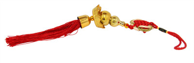 

Vashoppee Vastu / Feng Shui / Hanging Wu Lou With Lotus For Health, Wealth And Prosperity Decorative Showpiece - 32 cm(Polyresin, Gold)