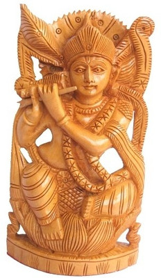 

Craft International Lord Krishna Decorative Showpiece - 12.5 cm(Wooden, Brown)