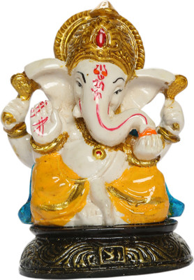

Heeran Art Religious Idol of Mukut Ganesha Mini.1 best for Car Decor Statue Decorative Showpiece - 7.5 cm(Polyresin, Multicolor)