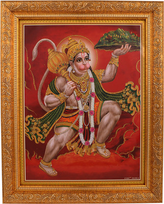 

BM Traders Golden Zari Work Photo Of Hanuman In Golden Frame Decorative Showpiece - 35.56 cm(Wooden, Multicolor)