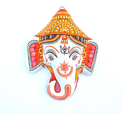 

Art Godaam Ganesha Decorative Showpiece - 16 cm(Paper Mache, White)