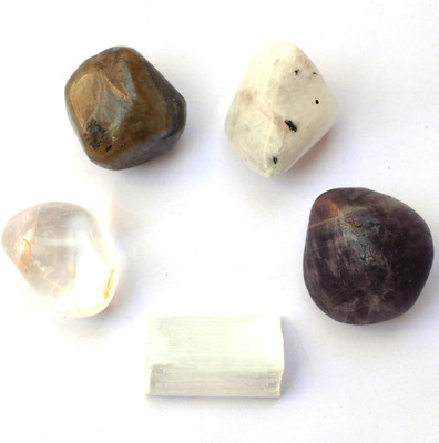 

Reiki Crystal Products 100 % Original Meditation & Sprituality Tumble Stone Kit Not Dyed Charged By Reiki Grand Master & Vastu Expert Decorative Showpiece - 2 cm(Crystal, Multicolor)