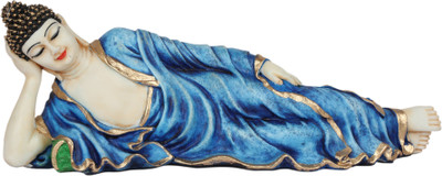 

Heeran Art Reclining Resting Buddha Head Idol Statue Decorative Showpiece - 12 cm(Polyresin, Multicolor)