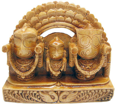 

Karukraft Lord Jagannath, Balabhadra And Subhadra Decorative Showpiece - 9 cm(Stoneware, Brown)