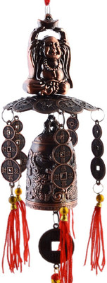 

JaipurCrafts Beautiful Wall Hanging Of Laughing Buddha Decorative Showpiece - 33 cm(Polyresin, Aluminium, Brown, Red)