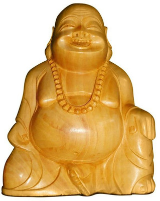 

ByCue Wooden Buddha Decorative Showpiece - 8 cm(Wooden, Brown)