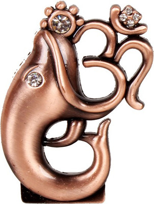 

Purpledip Om Statue with Ganesha Decorative Showpiece - 6 cm(Aluminium, Gold)