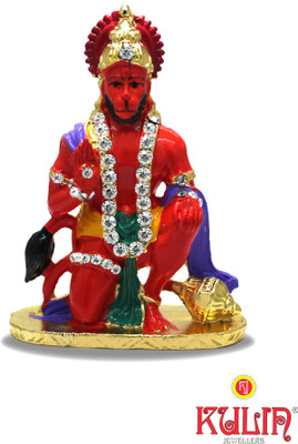 

Kulin Lord Hanuman | Bajrangbali Idol For Car Dashboard | Home Decor | Gifting Decorative Showpiece - 7.5 cm(Gold Plated, Orange)