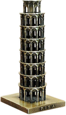 

Gooddeals Antique finish Leaning Tower of Pisa Metal Miniature statue Decorative Showpiece - 16 cm(Bronze, Brown)