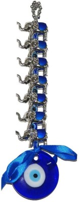 

Starstell Fengshui Hanging Evil Eye with 7 Elephants Decorative Showpiece - 20 cm(Plastic, Silver)